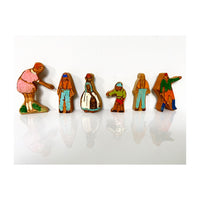 Family of Hand Painted Wooden Figures, 1960s/70s