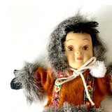 Eskimo Doll with Porcelain Face, 1970s