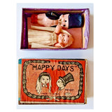 Happy Days Matchbox Bride and Groom, 1940s