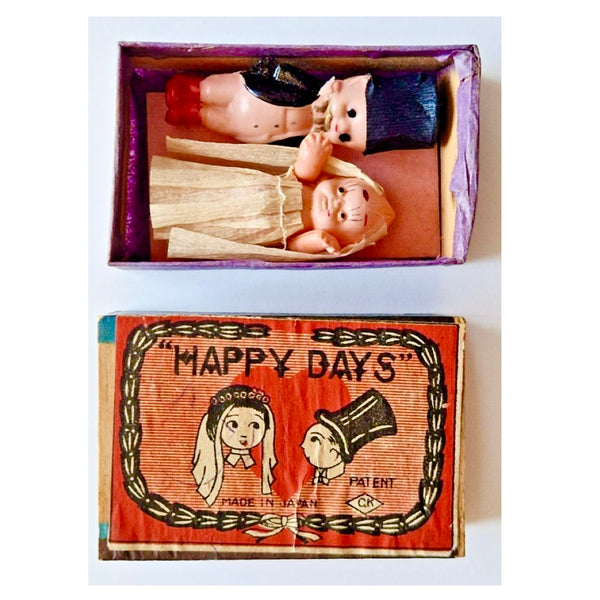 Happy Days Matchbox Bride and Groom, 1940s