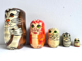 Vintage Cat Stacking Dolls, 1970s