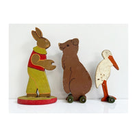 Set of Three Wooden Animal Toys, 1930s