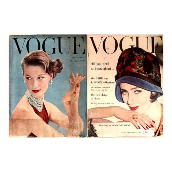 Vintage Vogue Magazines, March 1955 and September 1960