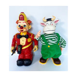 Bump N Benny Vintage Toy Fireman and Cow, 1980s