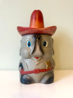 Elephant Cowboy Sheriff Cookie Jar, 1950s