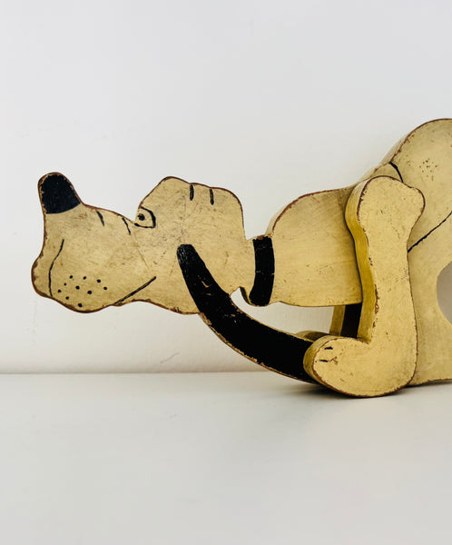 Vintage wooden Pluto dog, 1950s
