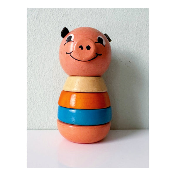 Vintage pig stacking toy, 1960s