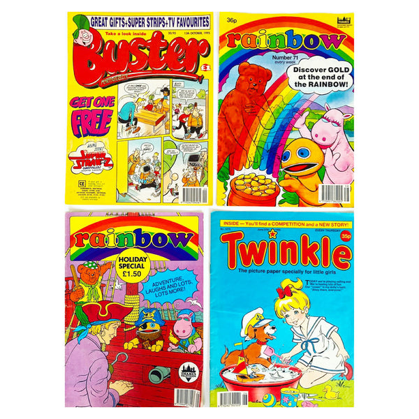 Set of Four 1990s Magazines: Buster, Rainbow and Twinkle