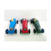Set of three toy 1920s/30s Gran Prix Racing Cars, 1980s