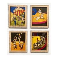 Set of Four Framed Bookplates from The Circus Book, 1940s