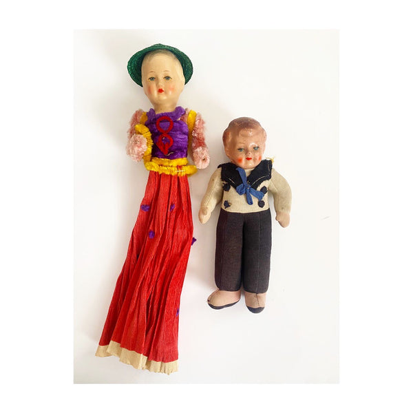 Pair of Antique Dolls, 1910s